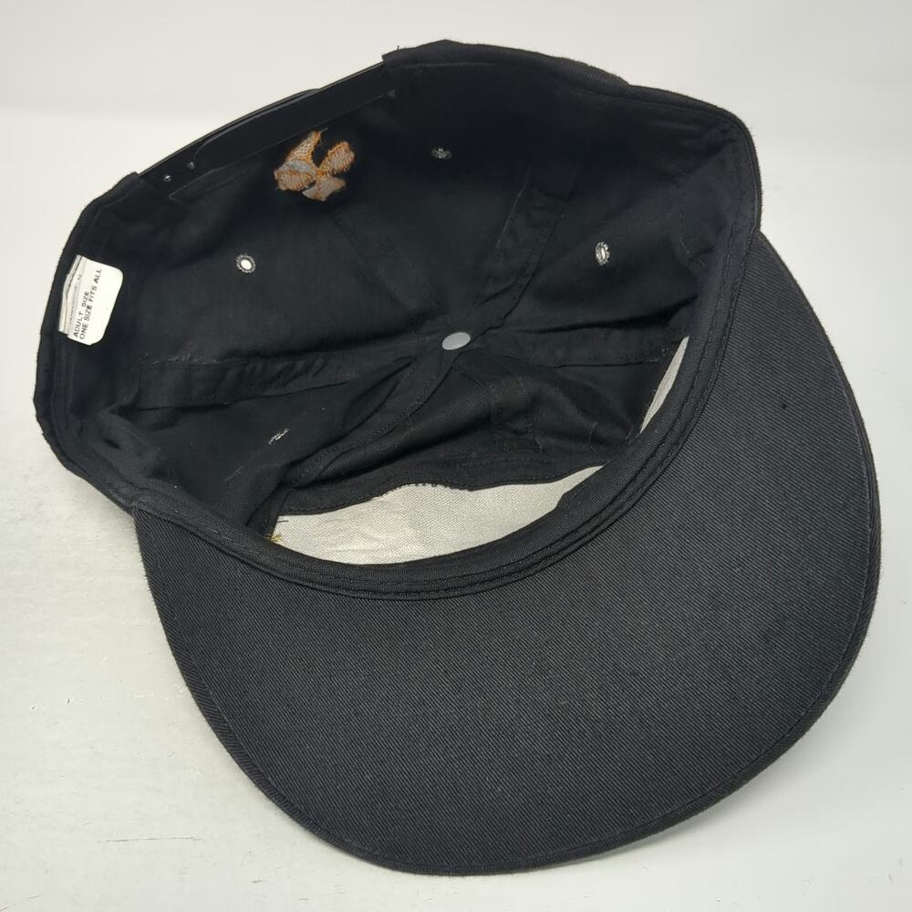 Kiddiefun 5 Panel Black Hat One Size Ireland Shamrock Gold Embroidery Snapback - Picture 7 of 9